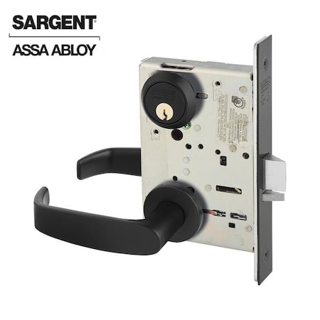 Sargent 8200 Series Mortise Lock Mechanical Storeroom or Closet Lock provided with LFIC (removable core) LN SRG-63-8204-LNL-BSP